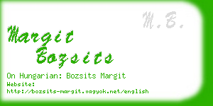 margit bozsits business card